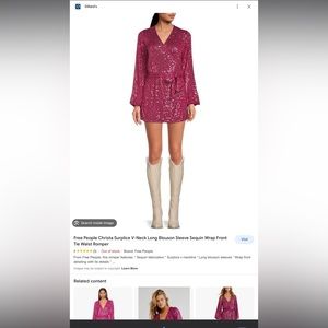 Free people Christa sequin romper - size large